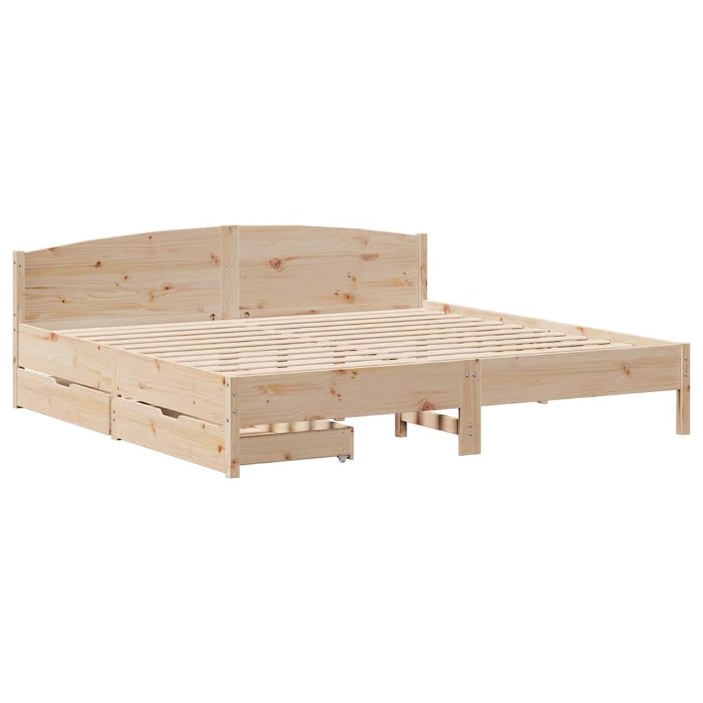 Bedframe zonder matras massief grenenhout 200x200 cm is nu te koop bij PeponiXL, paradijselijk wonen!