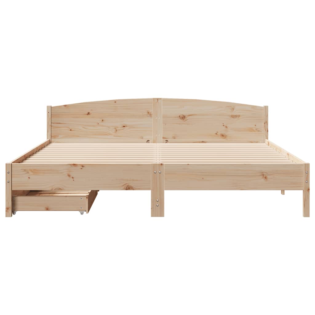 Bedframe zonder matras massief grenenhout 200x200 cm is nu te koop bij PeponiXL, paradijselijk wonen!