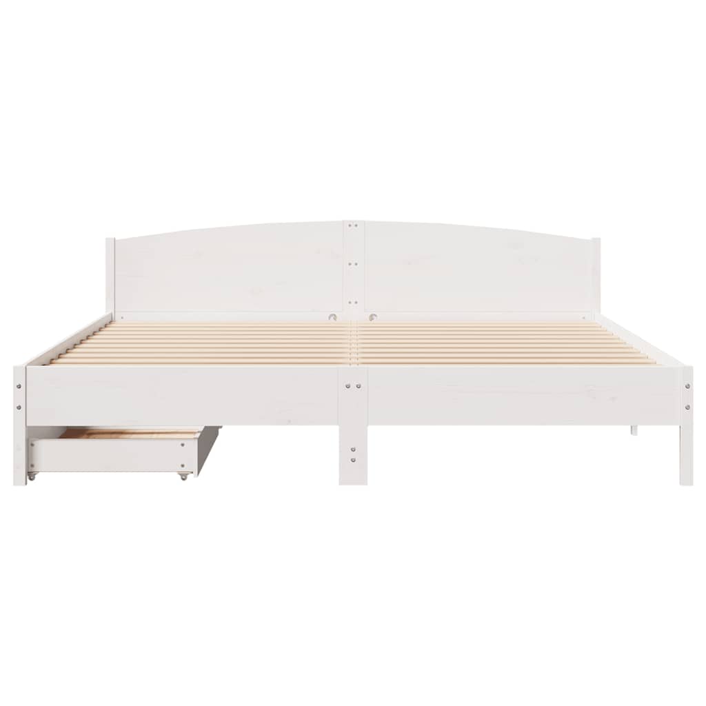 Bedframe zonder matras massief grenenhout wit 200x200 cm is nu te koop bij PeponiXL, paradijselijk wonen!