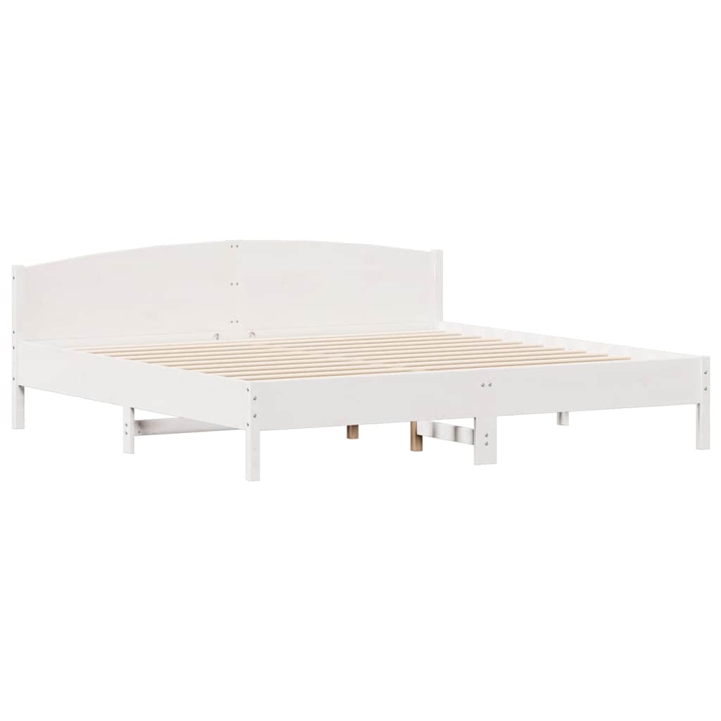 Bedframe zonder matras massief grenenhout wit 200x200 cm is nu te koop bij PeponiXL, paradijselijk wonen!