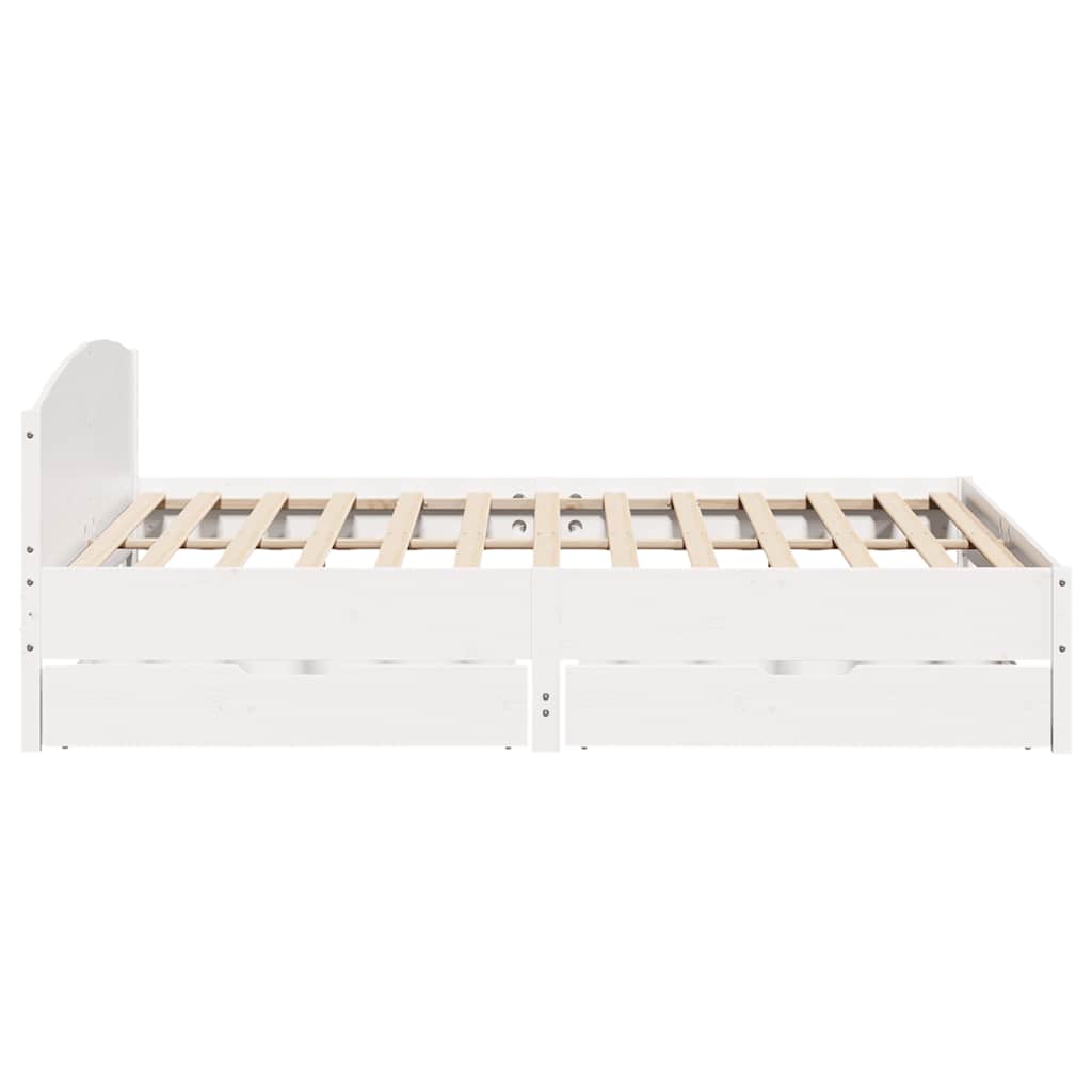 Bedframe zonder matras massief grenenhout wit 200x200 cm is nu te koop bij PeponiXL, paradijselijk wonen!