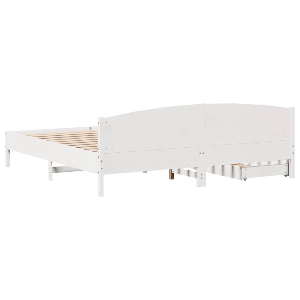 Bedframe zonder matras massief grenenhout wit 200x200 cm is nu te koop bij PeponiXL, paradijselijk wonen!