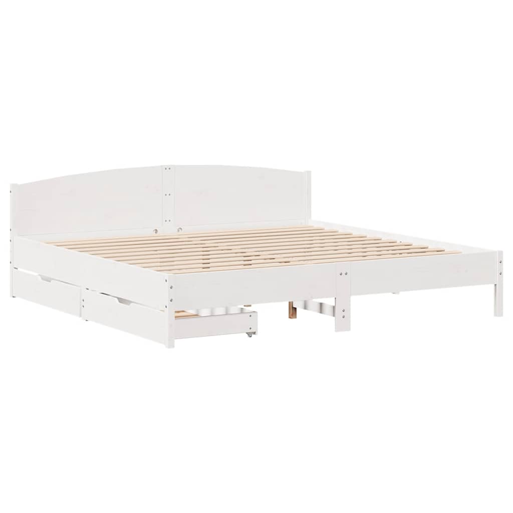 Bedframe zonder matras massief grenenhout wit 180x200 cm is nu te koop bij PeponiXL, paradijselijk wonen!