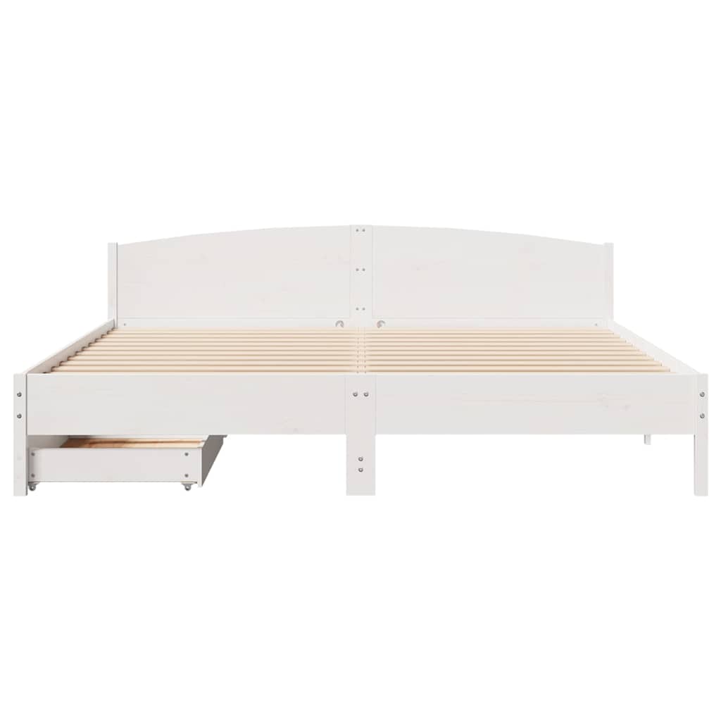 Bedframe zonder matras massief grenenhout wit 180x200 cm is nu te koop bij PeponiXL, paradijselijk wonen!