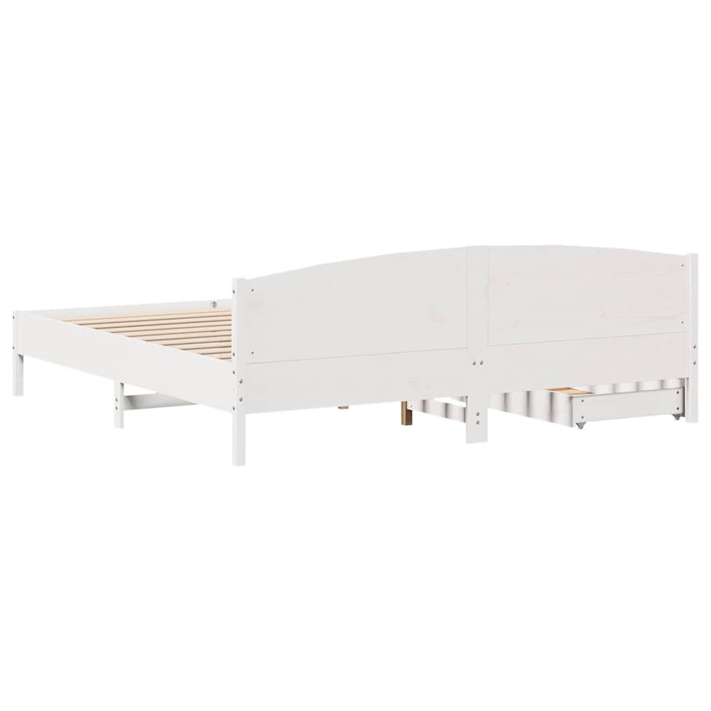 Bedframe zonder matras massief grenenhout wit 180x200 cm is nu te koop bij PeponiXL, paradijselijk wonen!