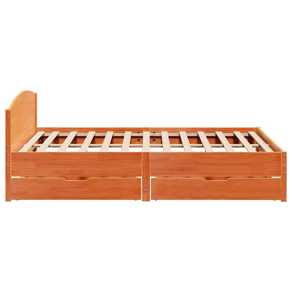 Bedframe zonder matras massief grenenhout wasbruin 180x200 cm is nu te koop bij PeponiXL, paradijselijk wonen!