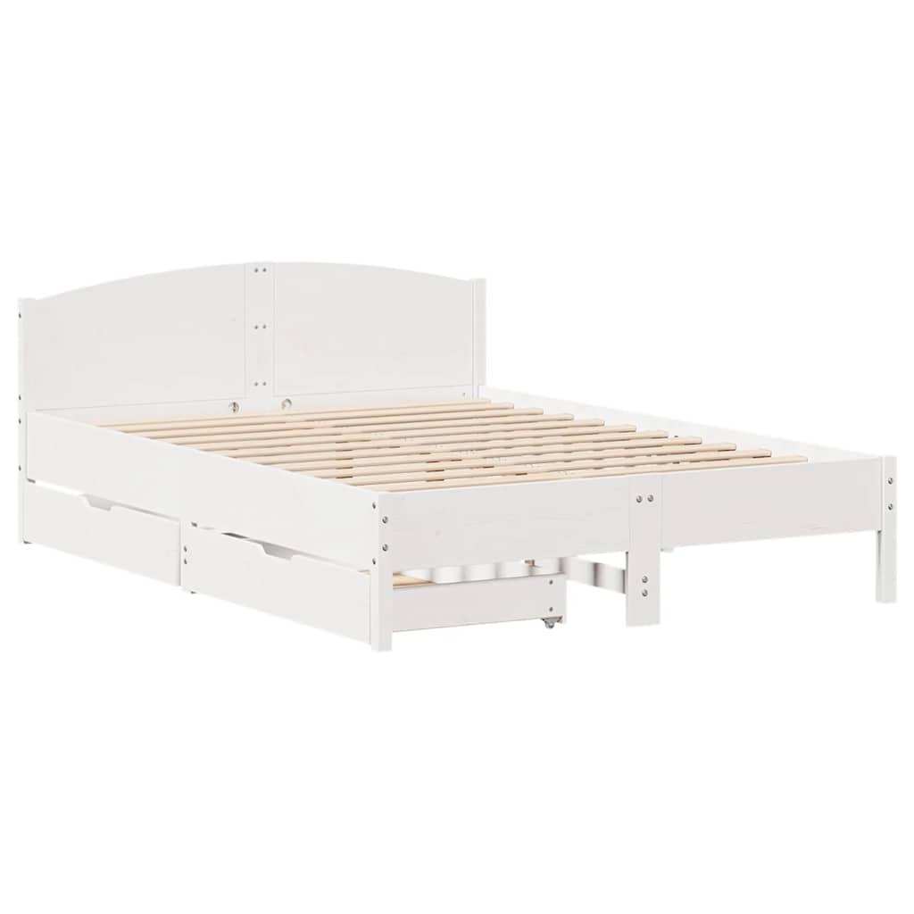 Bedframe zonder matras massief grenenhout wit 160x200 cm is nu te koop bij PeponiXL, paradijselijk wonen!