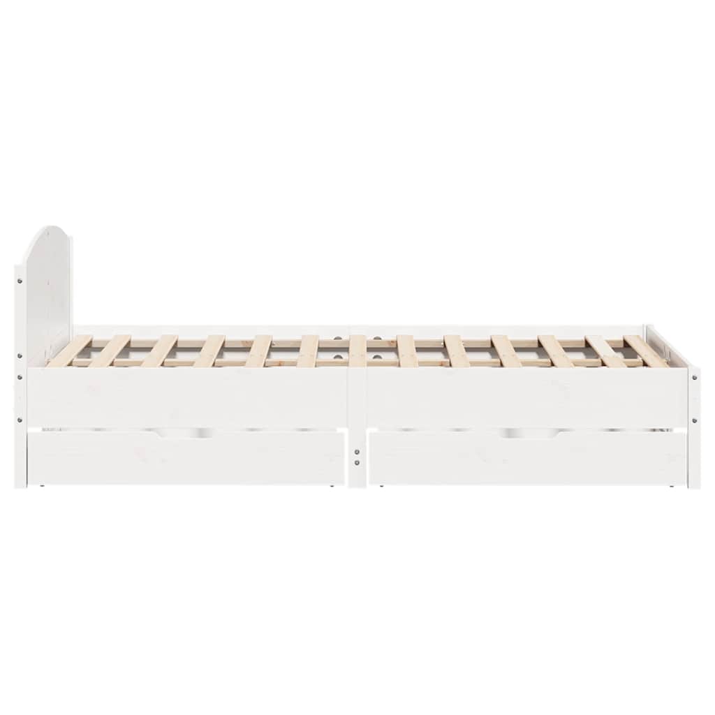 Bedframe zonder matras massief grenenhout wit 150x200 cm is nu te koop bij PeponiXL, paradijselijk wonen!