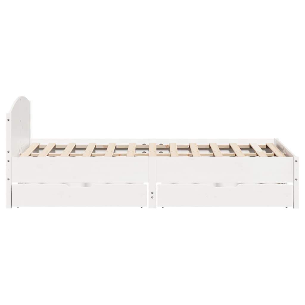Bedframe zonder matras massief grenenhout wit 140x200 cm is nu te koop bij PeponiXL, paradijselijk wonen!