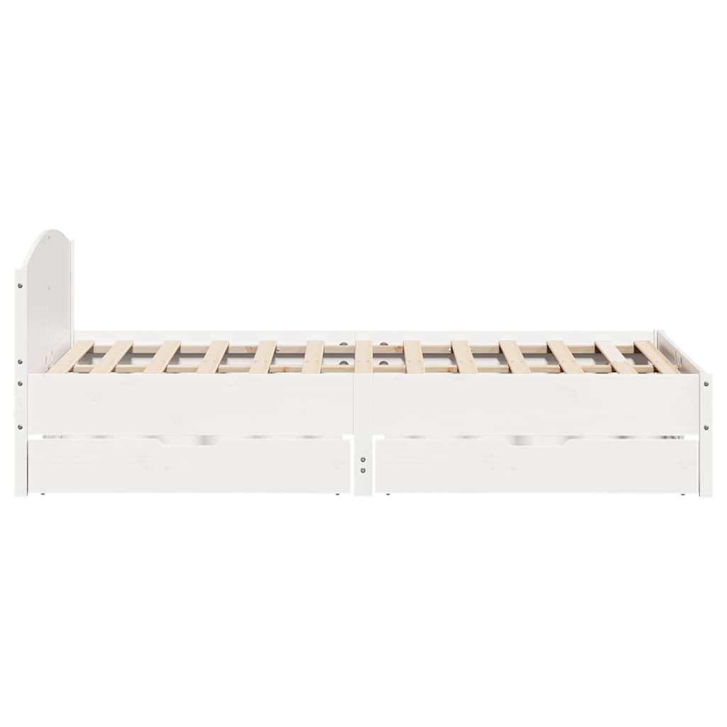 Bedframe zonder matras massief grenenhout wit 120x200 cm is nu te koop bij PeponiXL, paradijselijk wonen!