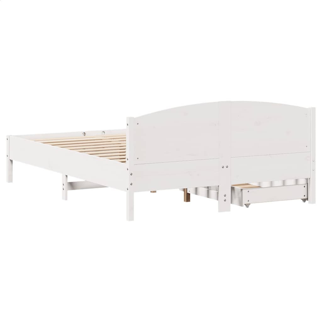 Bedframe zonder matras massief grenenhout wit 120x200 cm is nu te koop bij PeponiXL, paradijselijk wonen!