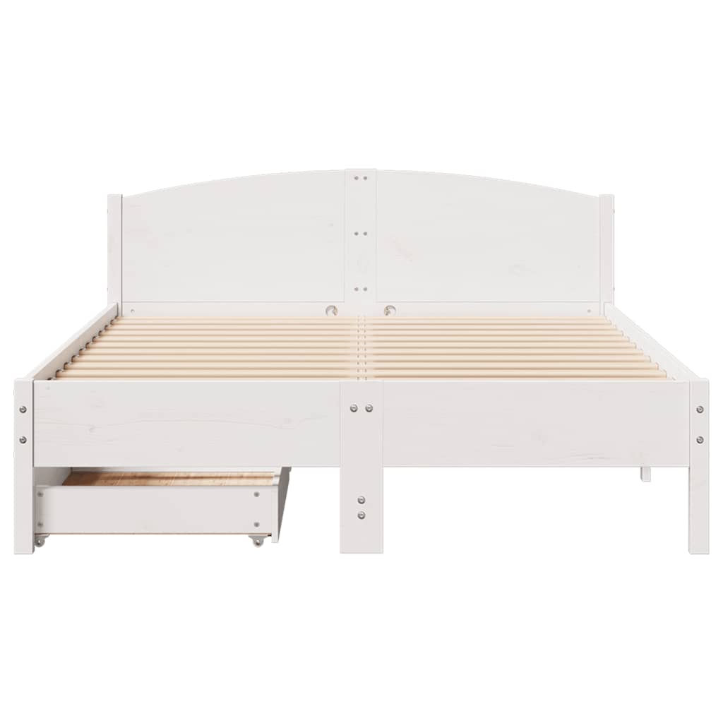 Bedframe zonder matras massief grenenhout wit 140x190 cm is nu te koop bij PeponiXL, paradijselijk wonen!