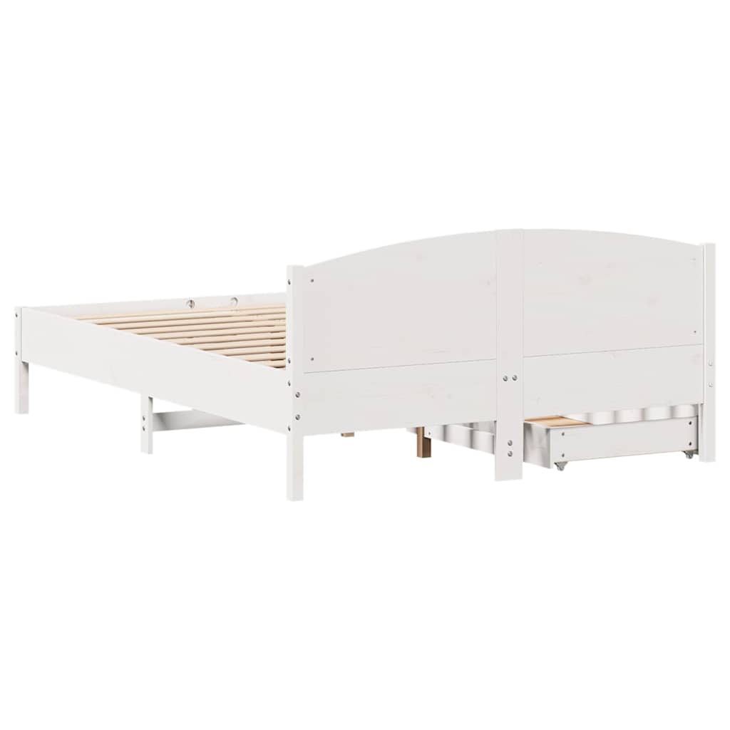 Bedframe zonder matras massief grenenhout wit 140x190 cm is nu te koop bij PeponiXL, paradijselijk wonen!