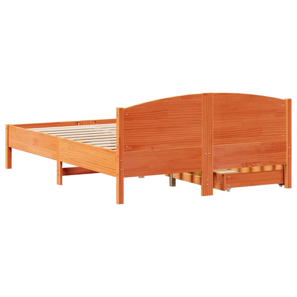 Bed met matras massief grenenhout wasbruin 140x190 cm is nu te koop bij PeponiXL, paradijselijk wonen!