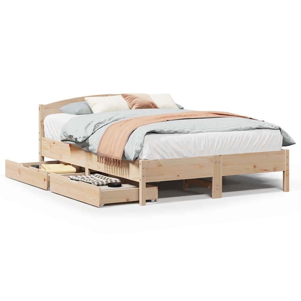 Bedframe zonder matras massief grenenhout 135x190 cm is nu te koop bij PeponiXL, paradijselijk wonen!