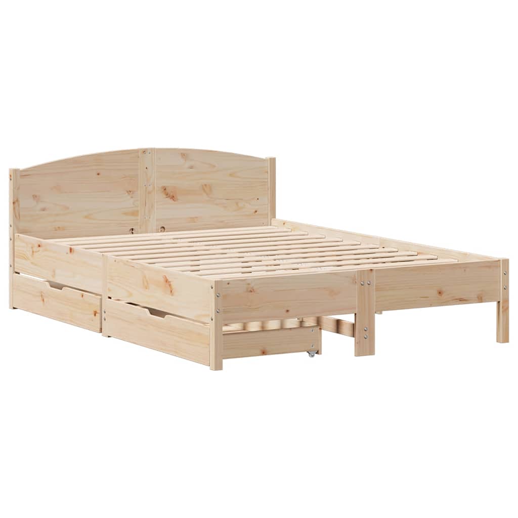 Bedframe zonder matras massief grenenhout 135x190 cm is nu te koop bij PeponiXL, paradijselijk wonen!
