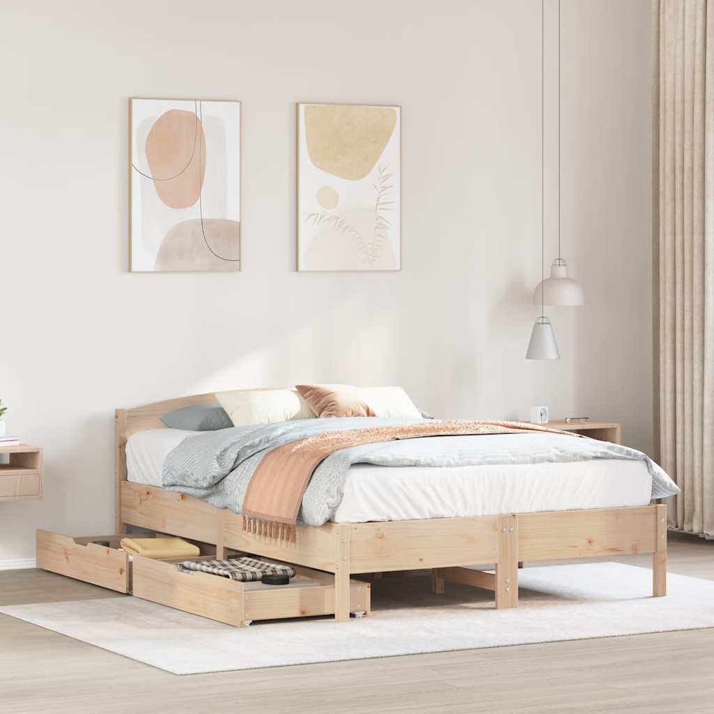 Bedframe zonder matras massief grenenhout 135x190 cm is nu te koop bij PeponiXL, paradijselijk wonen!