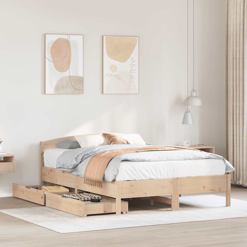 Bedframe zonder matras massief grenenhout 120x190 cm is nu te koop bij PeponiXL, paradijselijk wonen!