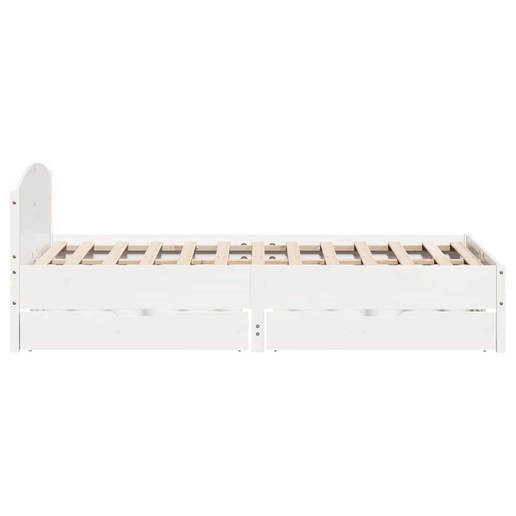 Bedframe zonder matras massief grenenhout wit 120x190 cm is nu te koop bij PeponiXL, paradijselijk wonen!