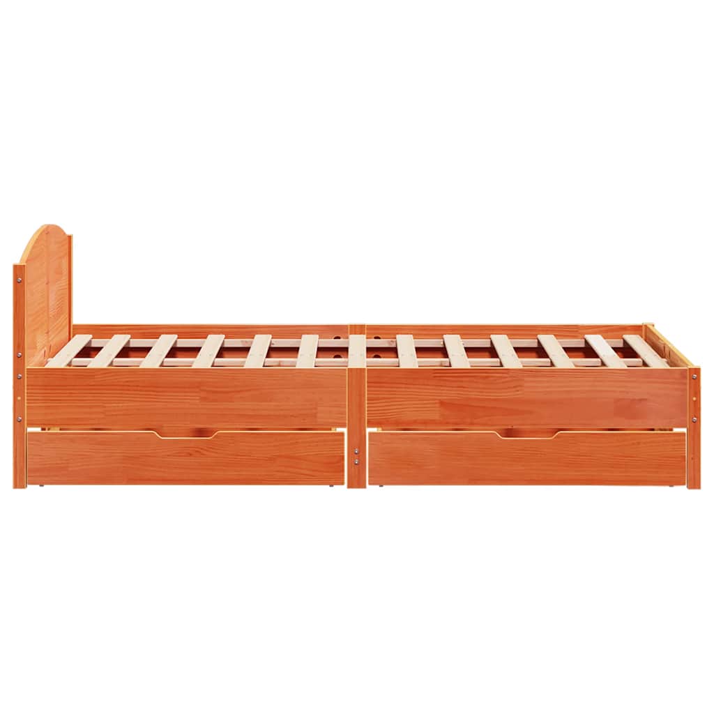 Bedframe zonder matras massief grenenhout wasbruin 120x190 cm is nu te koop bij PeponiXL, paradijselijk wonen!