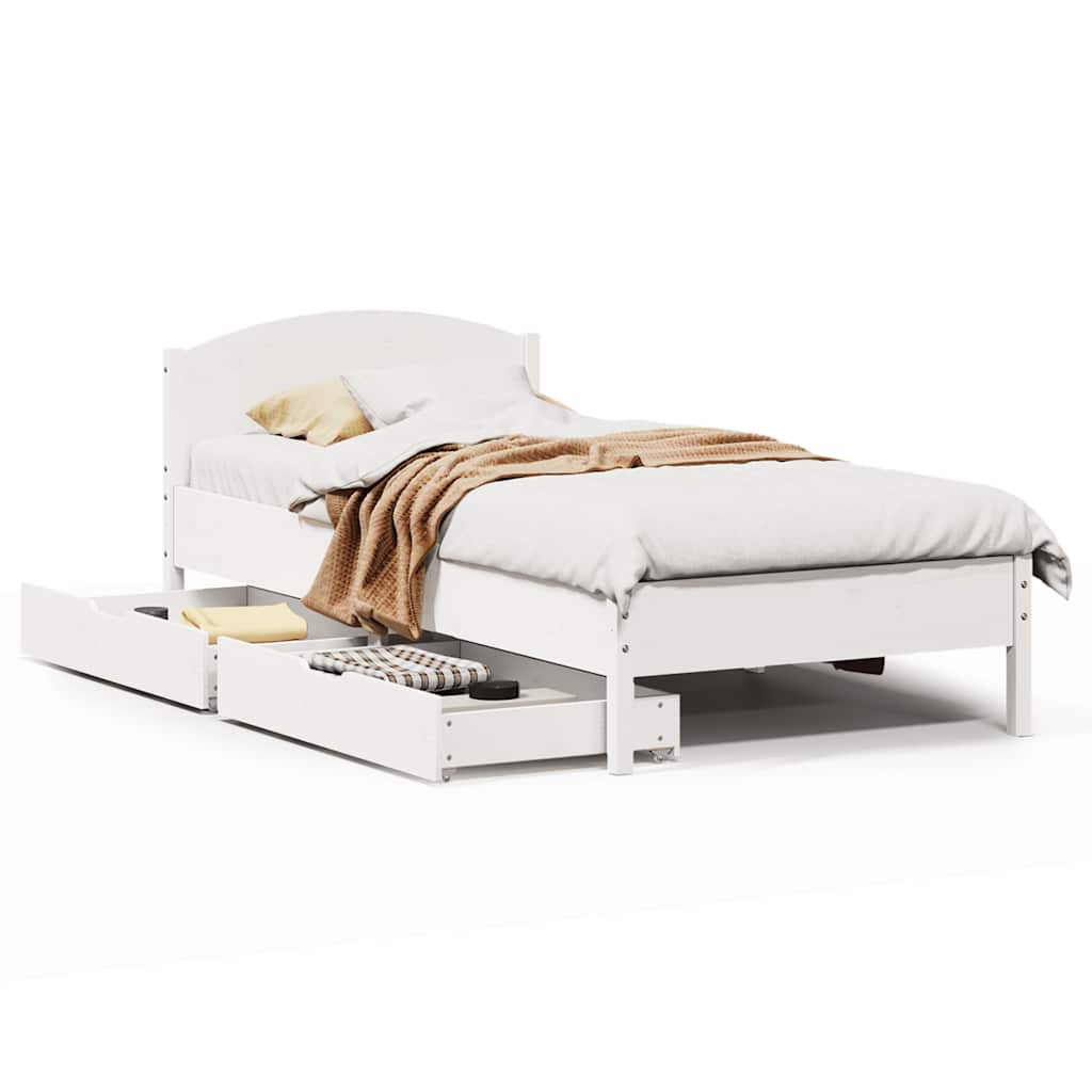 Bedframe zonder matras massief grenenhout wit 140x200 cm is nu te koop bij PeponiXL, paradijselijk wonen!