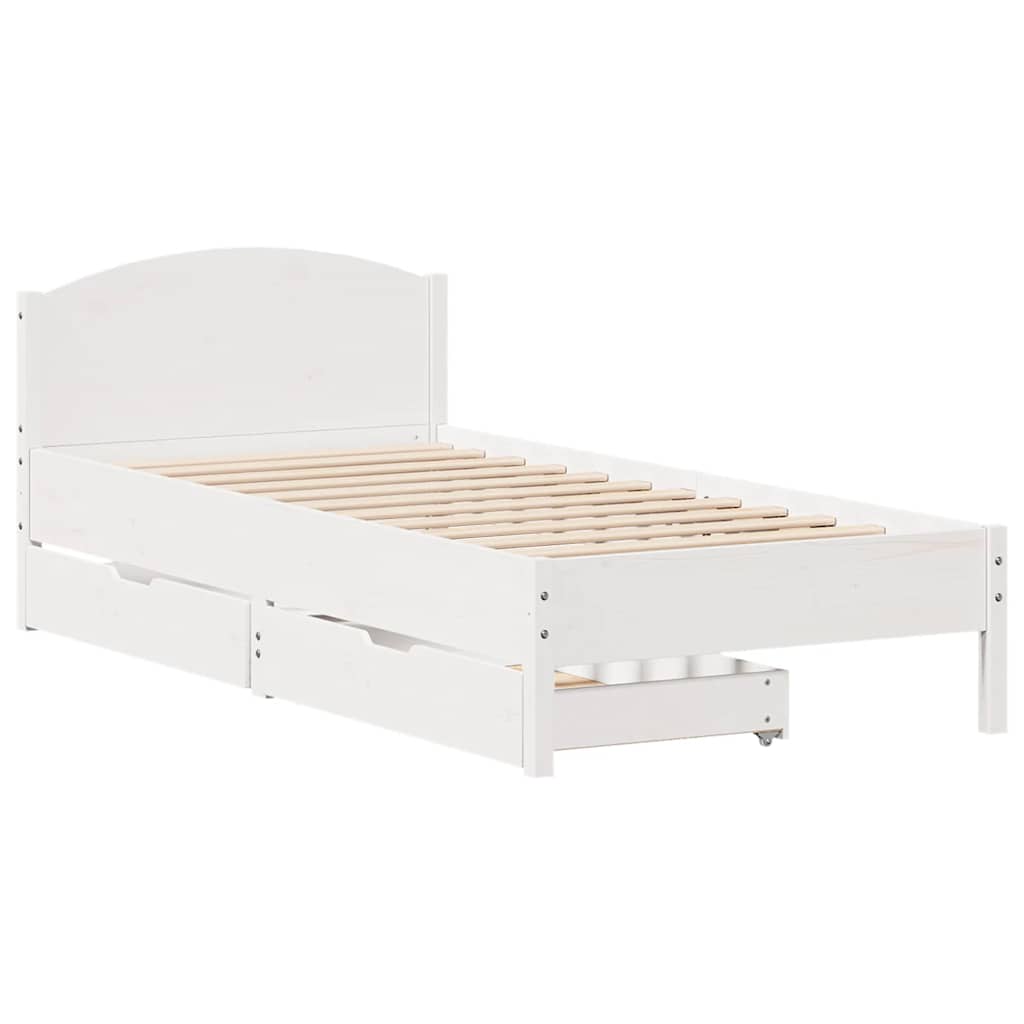 Bedframe zonder matras massief grenenhout wit 140x200 cm is nu te koop bij PeponiXL, paradijselijk wonen!