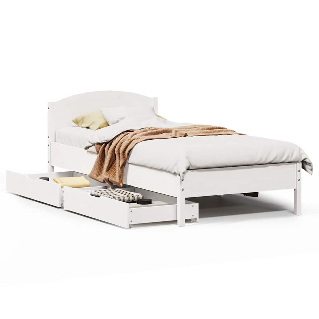 Bedframe zonder matras massief grenenhout wit 90x200 cm is nu te koop bij PeponiXL, paradijselijk wonen!