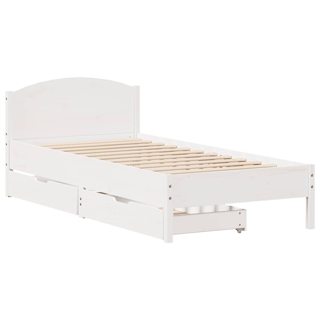 Bedframe zonder matras massief grenenhout wit 90x200 cm is nu te koop bij PeponiXL, paradijselijk wonen!