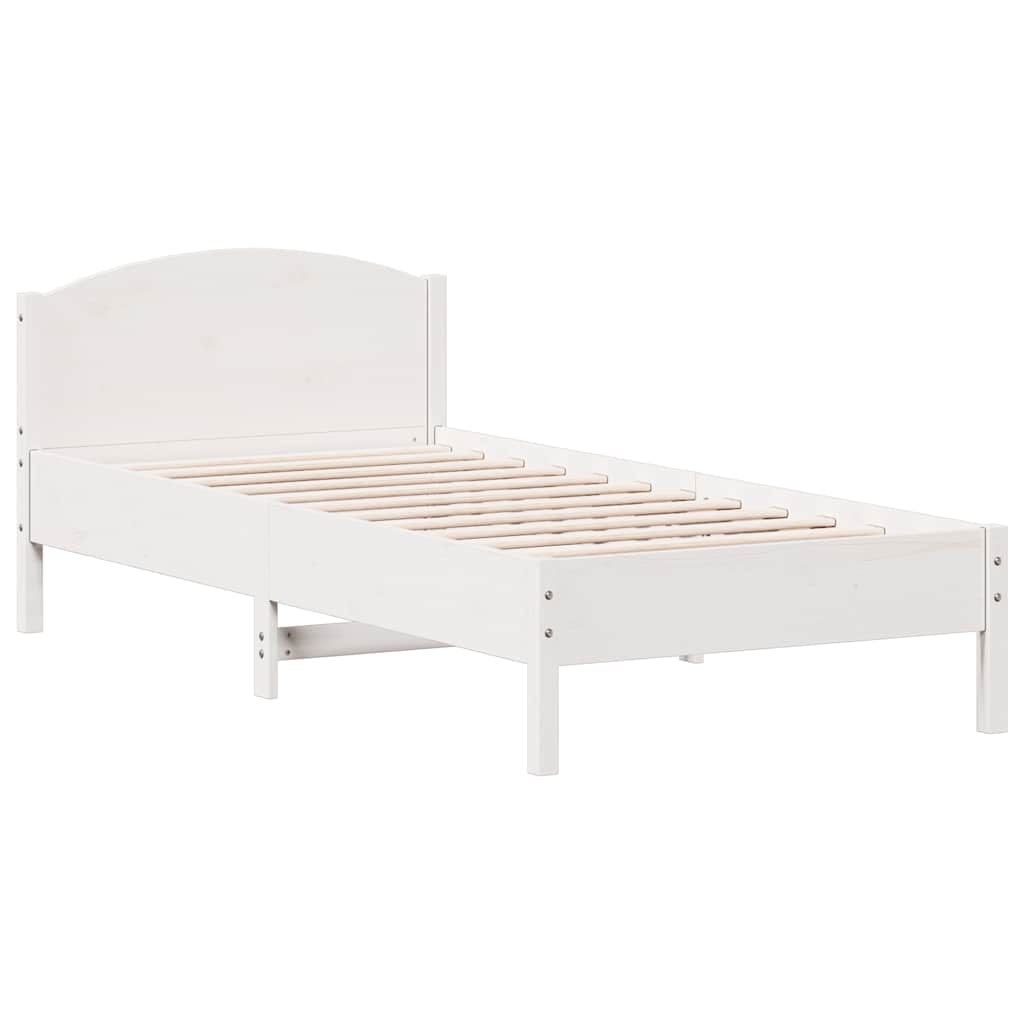 Bedframe zonder matras massief grenenhout wit 90x200 cm is nu te koop bij PeponiXL, paradijselijk wonen!