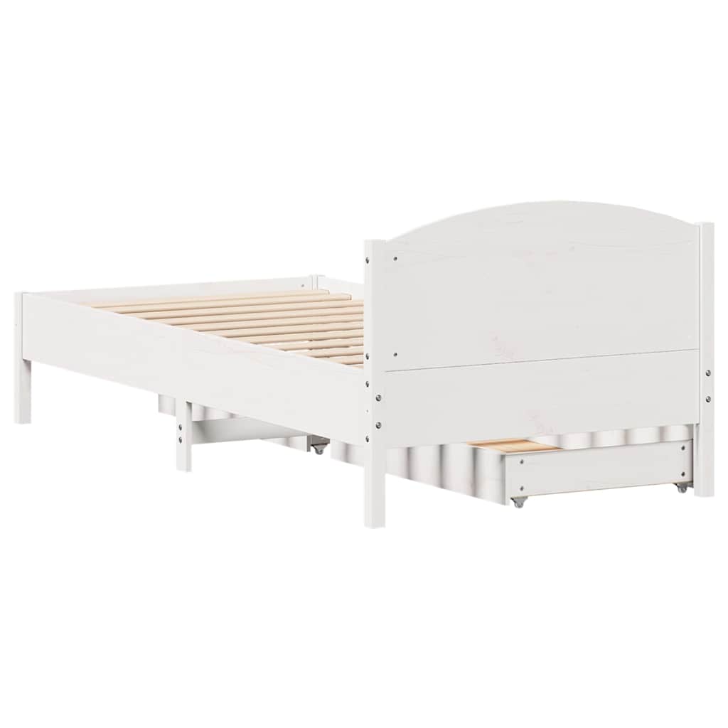 Bedframe zonder matras massief grenenhout wit 90x200 cm is nu te koop bij PeponiXL, paradijselijk wonen!