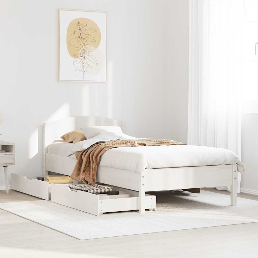Bedframe zonder matras massief grenenhout wit 90x200 cm is nu te koop bij PeponiXL, paradijselijk wonen!