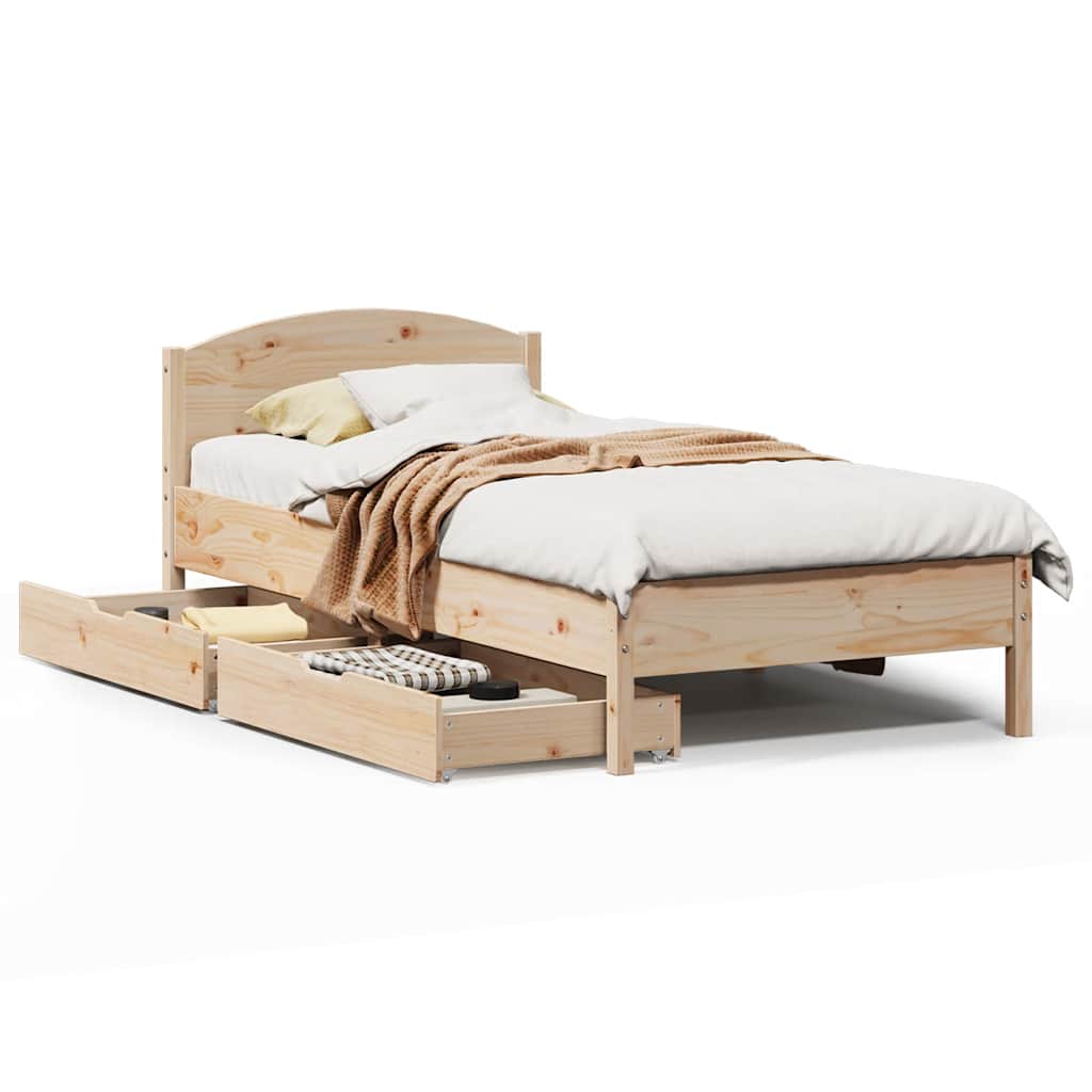 Bedframe zonder matras massief grenenhout 75x190 cm is nu te koop bij PeponiXL, paradijselijk wonen!
