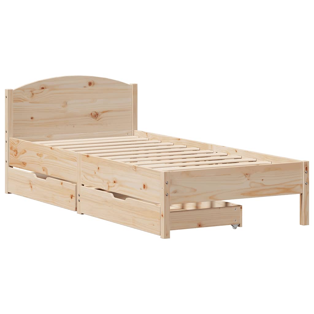 Bedframe zonder matras massief grenenhout 75x190 cm is nu te koop bij PeponiXL, paradijselijk wonen!