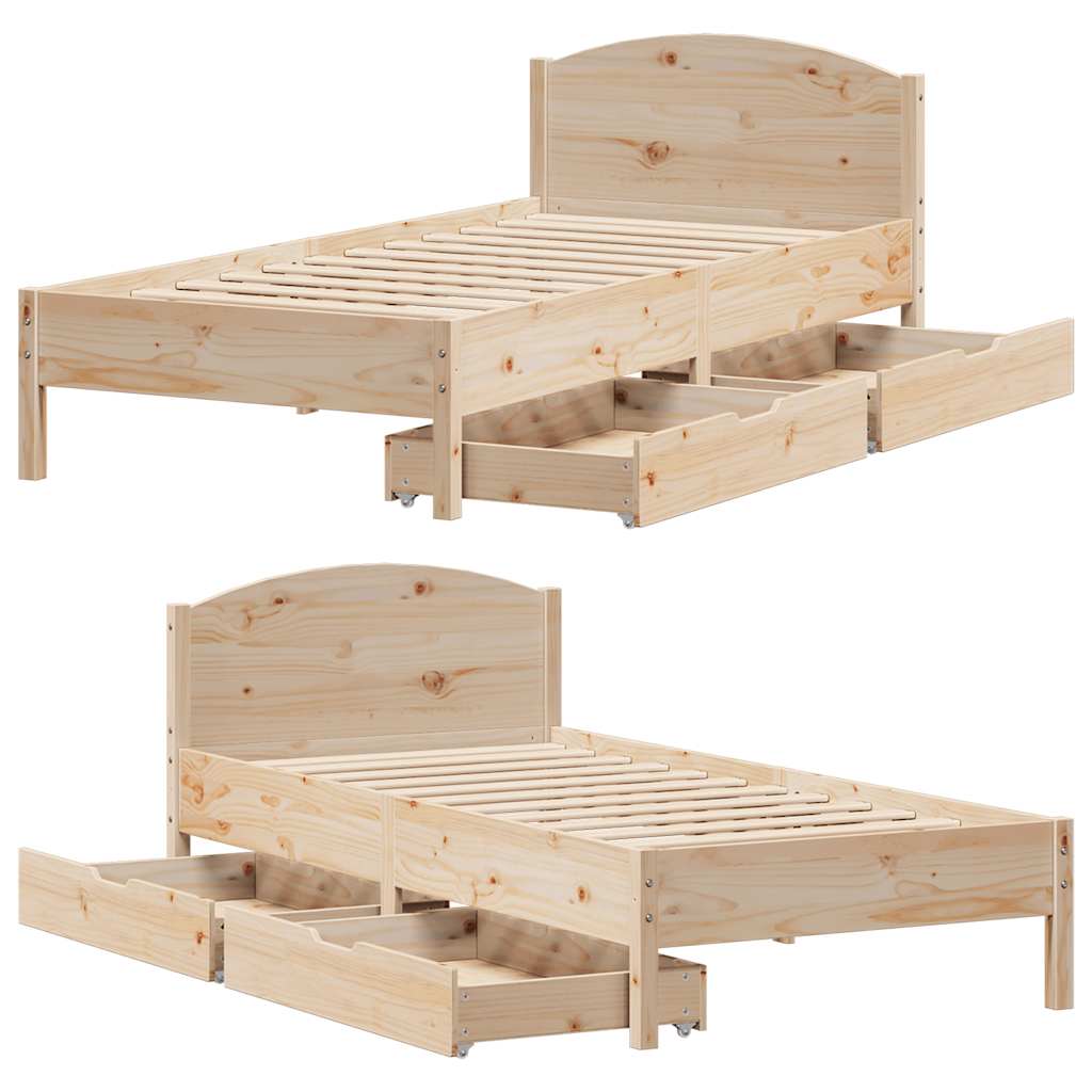 Bedframe zonder matras massief grenenhout 75x190 cm is nu te koop bij PeponiXL, paradijselijk wonen!