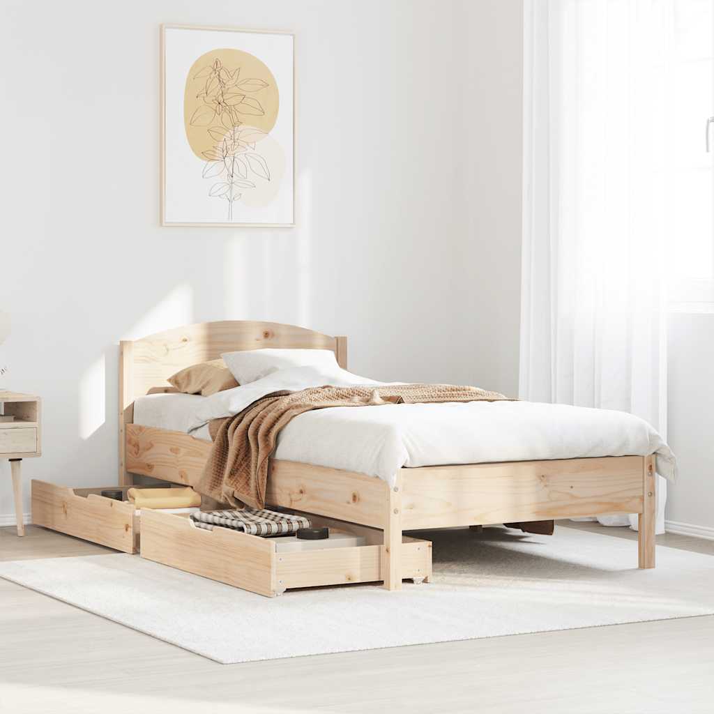 Bedframe zonder matras massief grenenhout 75x190 cm is nu te koop bij PeponiXL, paradijselijk wonen!