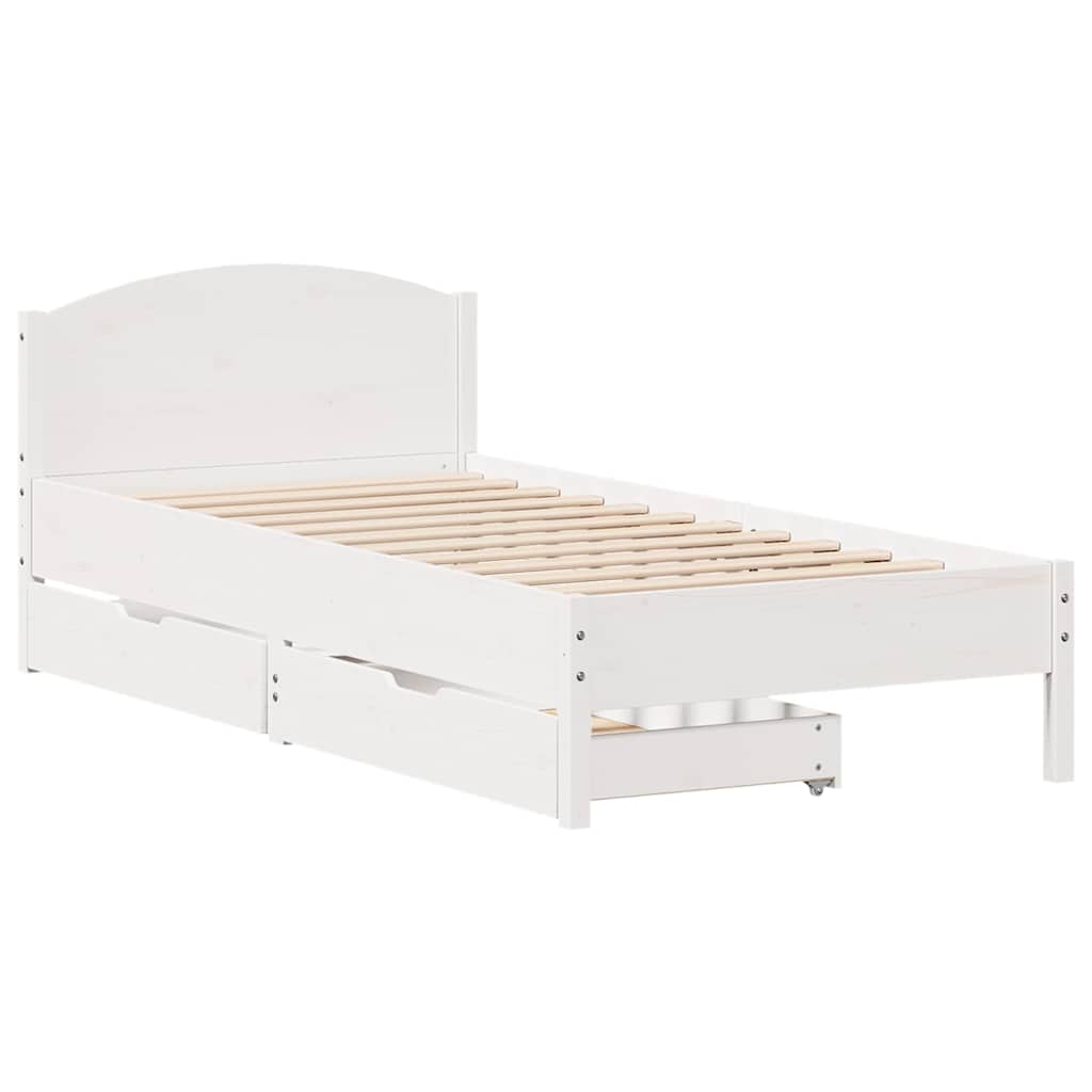 Bedframe zonder matras massief grenenhout wit 75x190 cm is nu te koop bij PeponiXL, paradijselijk wonen!