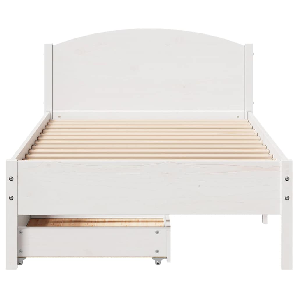 Bedframe zonder matras massief grenenhout wit 75x190 cm is nu te koop bij PeponiXL, paradijselijk wonen!