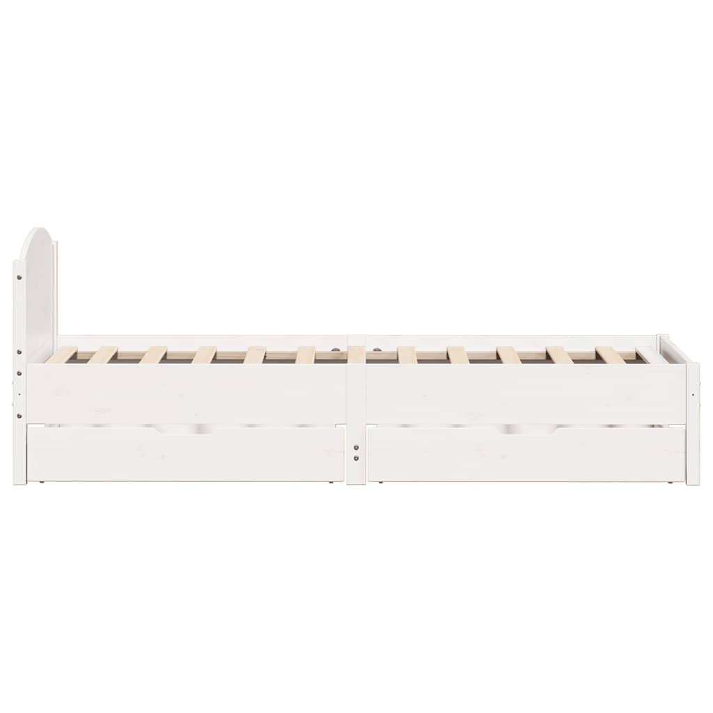 Bedframe zonder matras massief grenenhout wit 75x190 cm is nu te koop bij PeponiXL, paradijselijk wonen!