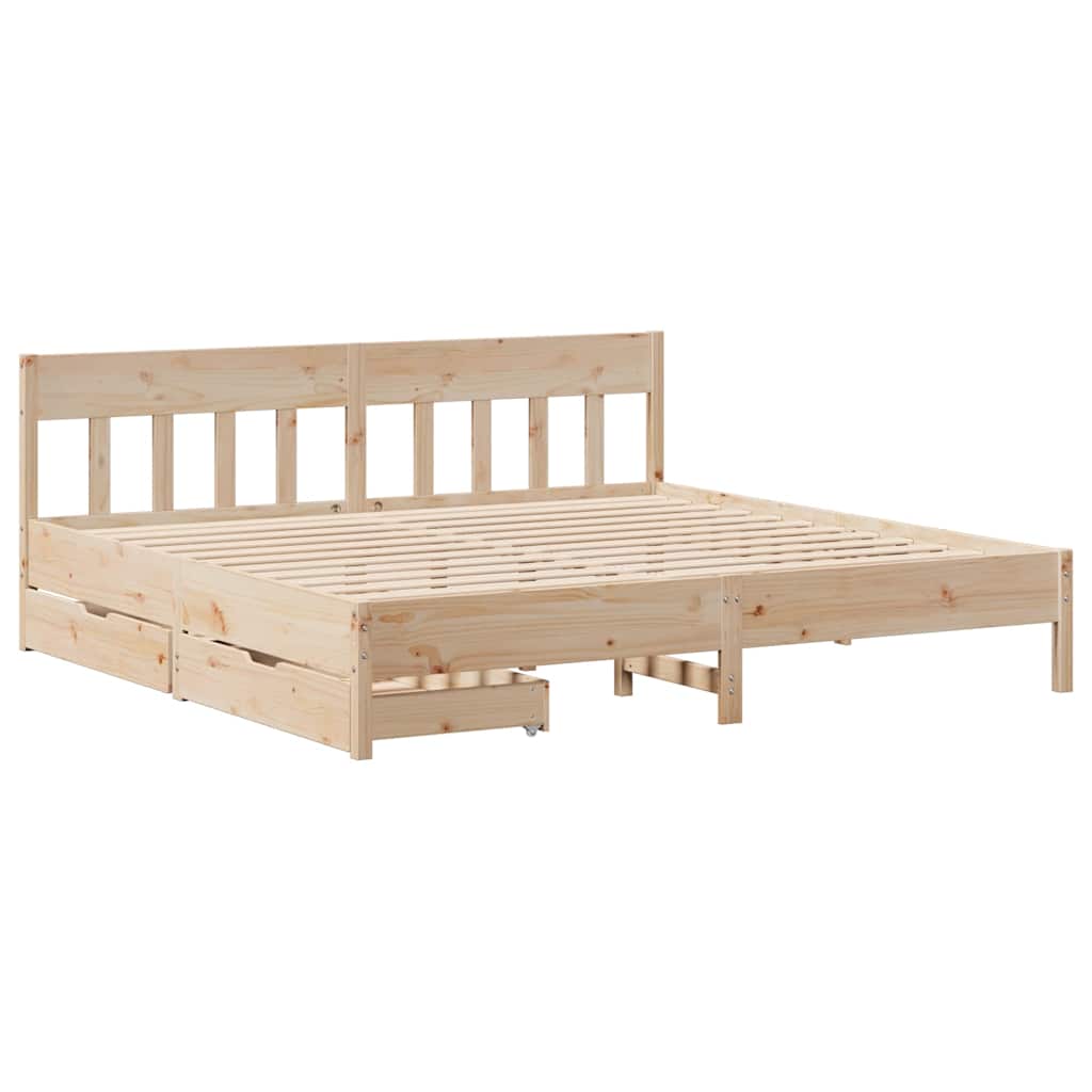 Bedframe zonder matras massief grenenhout 200x200 cm is nu te koop bij PeponiXL, paradijselijk wonen!