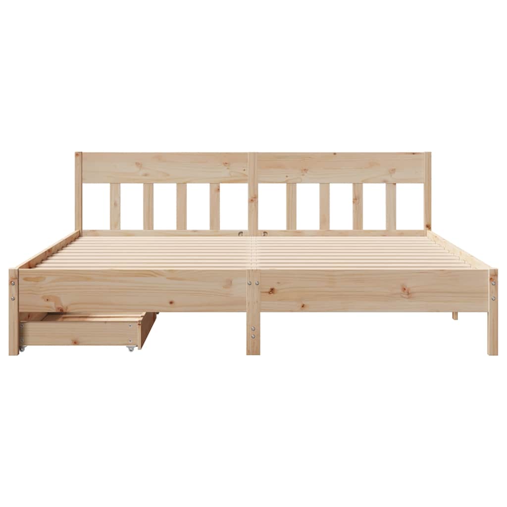 Bedframe zonder matras massief grenenhout 200x200 cm is nu te koop bij PeponiXL, paradijselijk wonen!