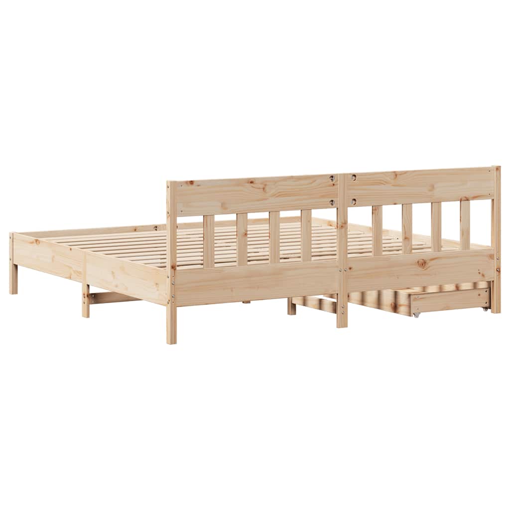 Bedframe zonder matras massief grenenhout 200x200 cm is nu te koop bij PeponiXL, paradijselijk wonen!