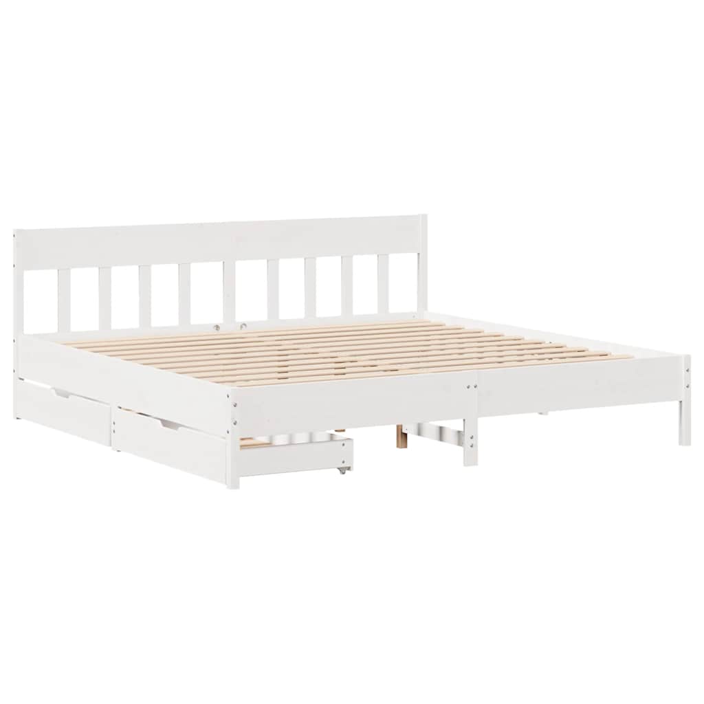 Bedframe zonder matras massief grenenhout wit 180x200 cm is nu te koop bij PeponiXL, paradijselijk wonen!