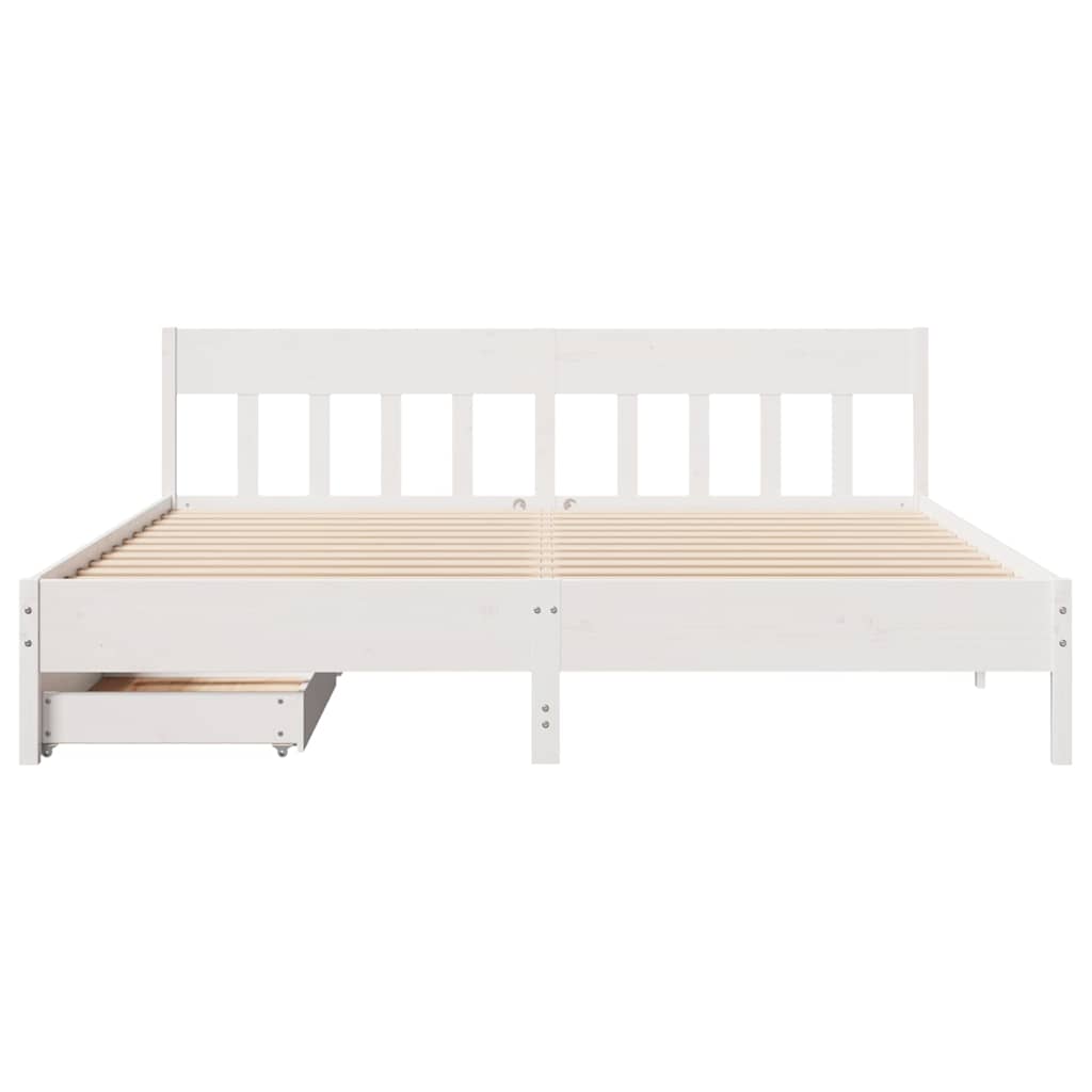 Bedframe zonder matras massief grenenhout wit 180x200 cm is nu te koop bij PeponiXL, paradijselijk wonen!