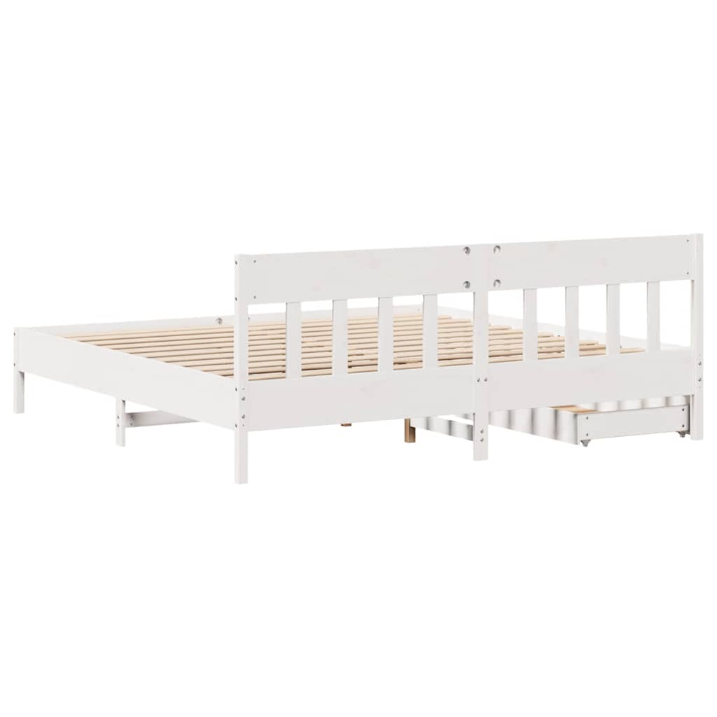 Bedframe zonder matras massief grenenhout wit 180x200 cm is nu te koop bij PeponiXL, paradijselijk wonen!