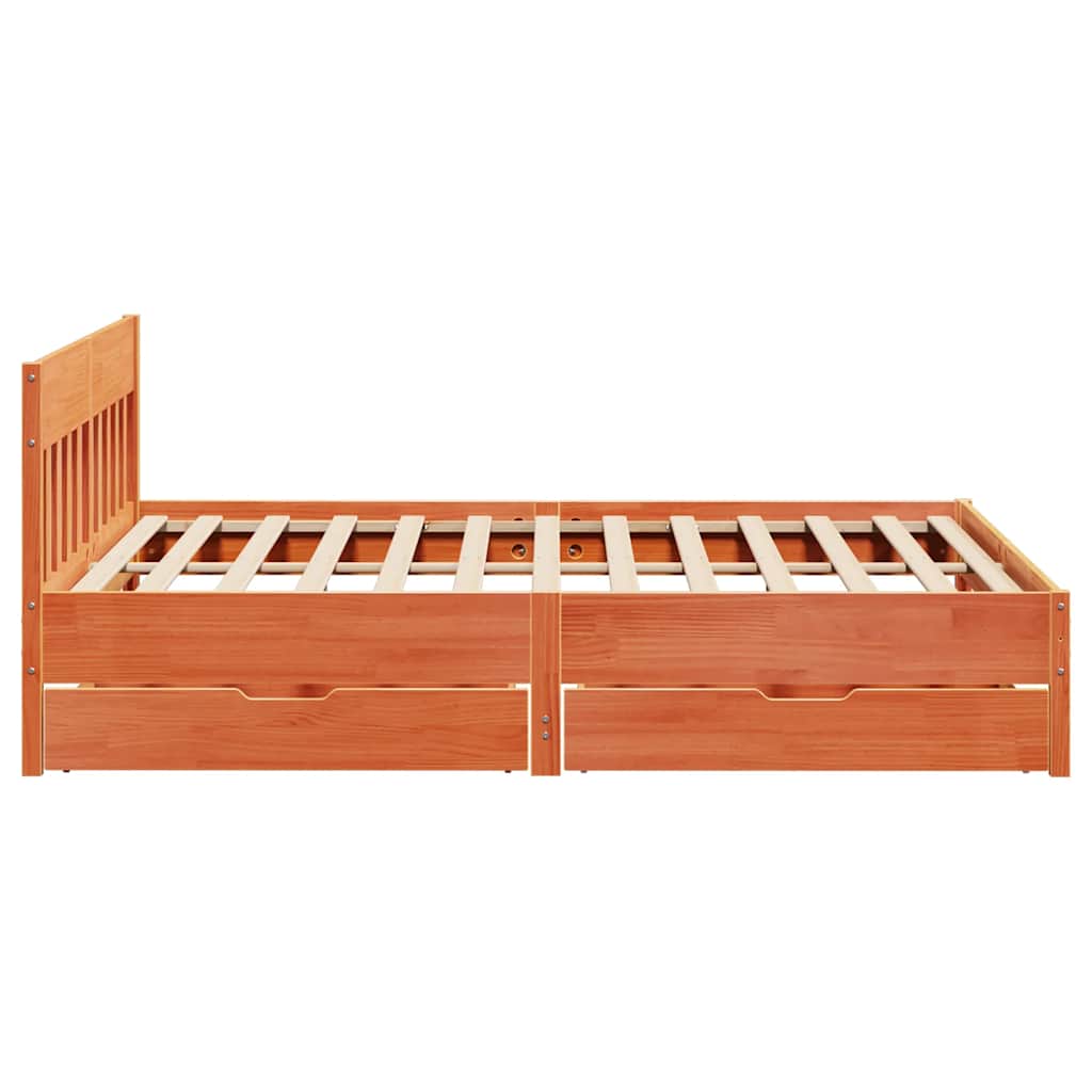 Bedframe zonder matras massief grenenhout wasbruin 180x200 cm is nu te koop bij PeponiXL, paradijselijk wonen!