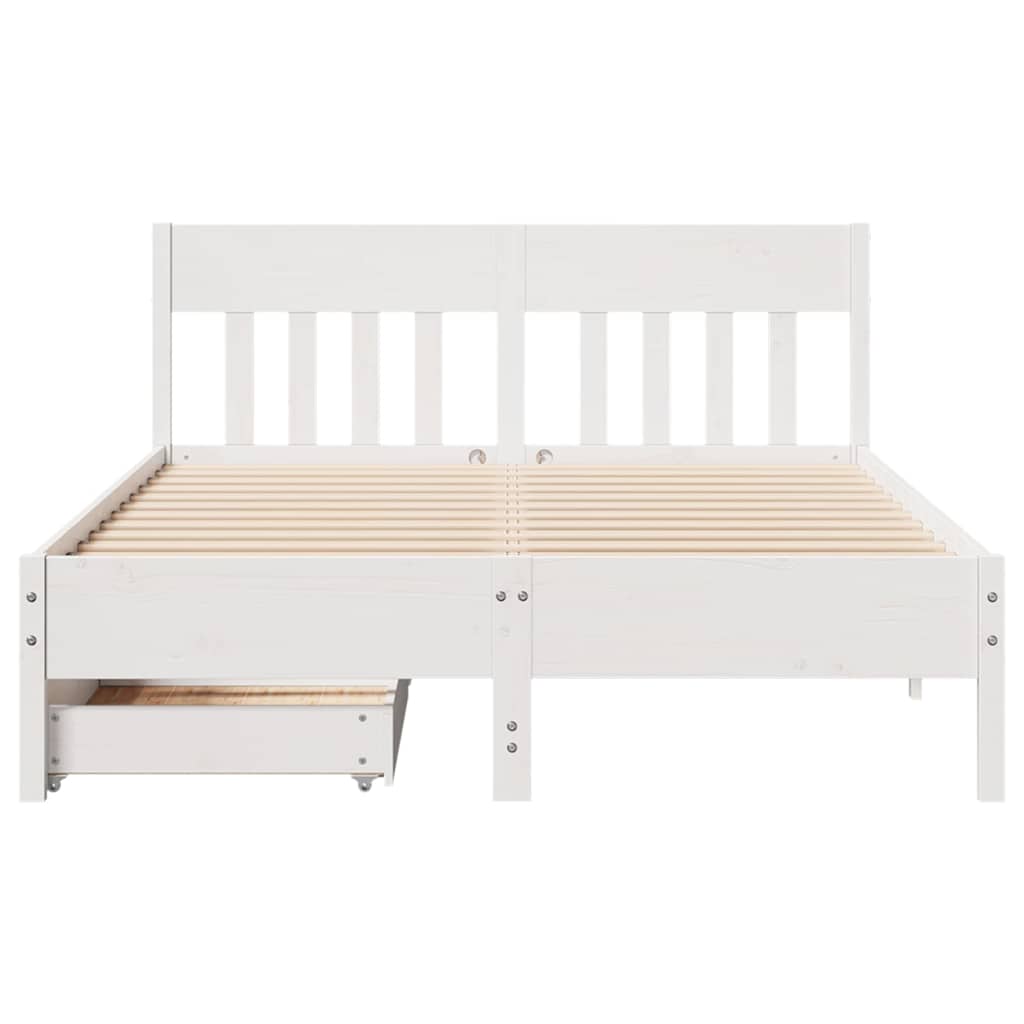Bedframe zonder matras massief grenenhout wit 160x200 cm is nu te koop bij PeponiXL, paradijselijk wonen!