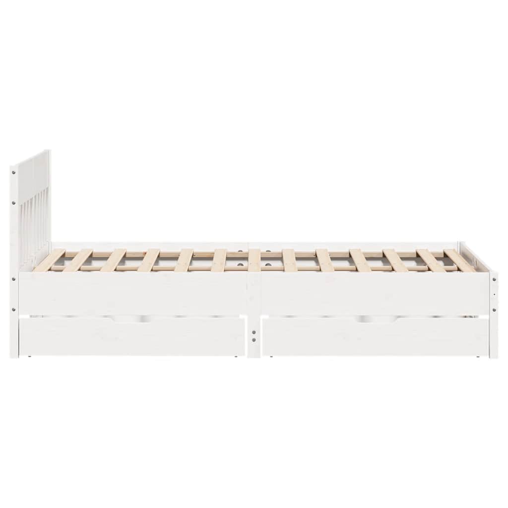 Bedframe zonder matras massief grenenhout wit 160x200 cm is nu te koop bij PeponiXL, paradijselijk wonen!