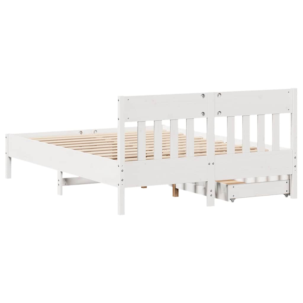 Bedframe zonder matras massief grenenhout wit 160x200 cm is nu te koop bij PeponiXL, paradijselijk wonen!
