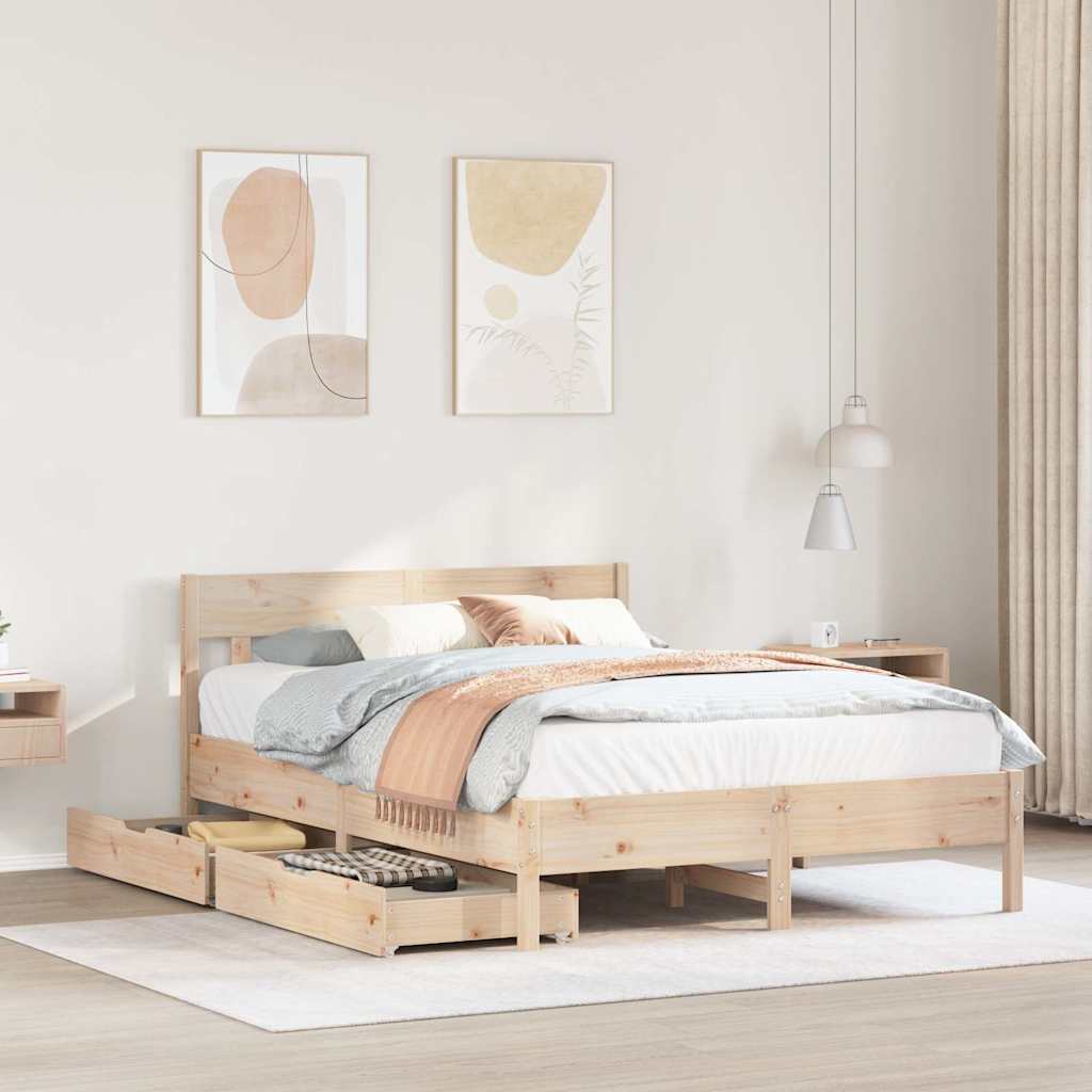 Bedframe zonder matras massief grenenhout 150x200 cm is nu te koop bij PeponiXL, paradijselijk wonen!
