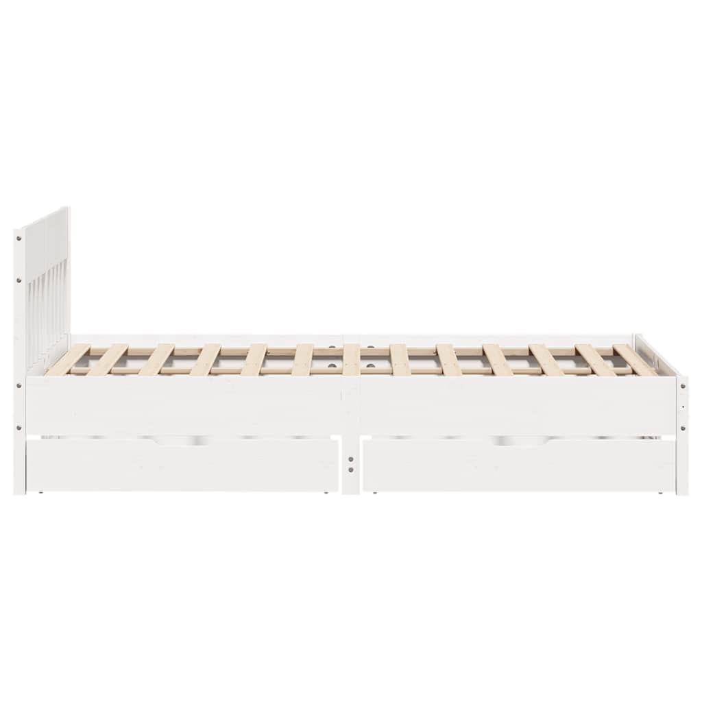 Bedframe zonder matras massief grenenhout wit 150x200 cm is nu te koop bij PeponiXL, paradijselijk wonen!